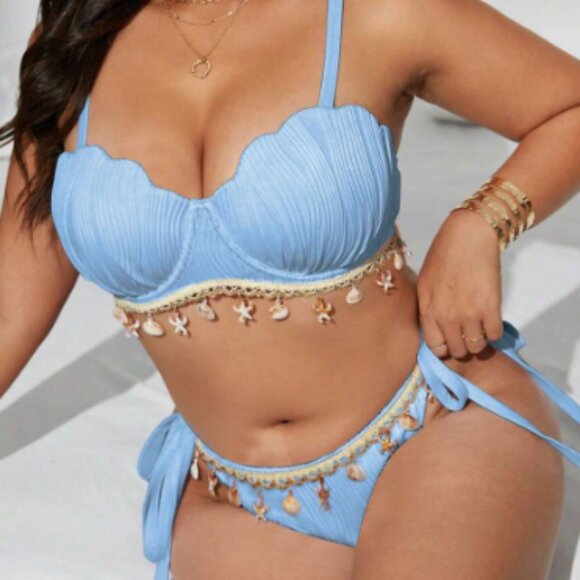 Baby Blue Bikini 2pcs - Size 2X - Picture 3 of 8
